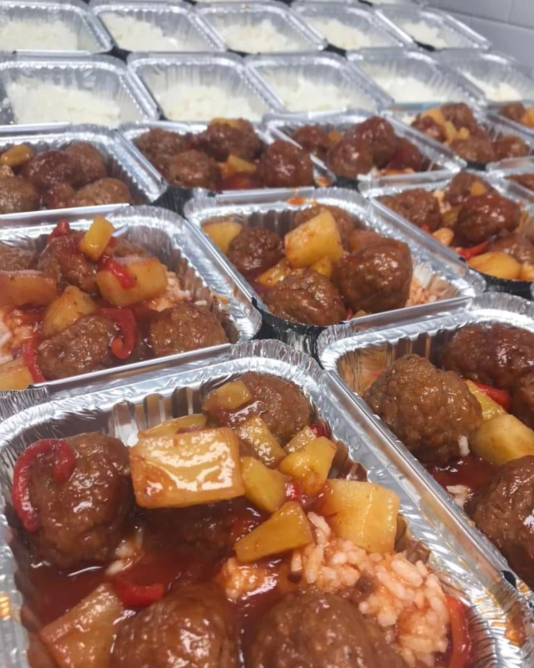 Sweet and Sour Meat Balls with Rice